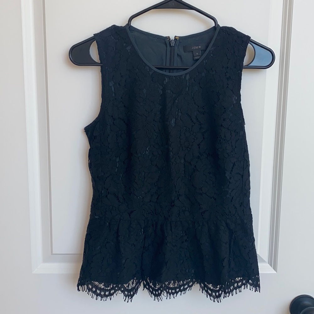 J.crew lace tank black